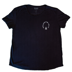 Earth Dream Swoop Neck T-Shirt (Black)